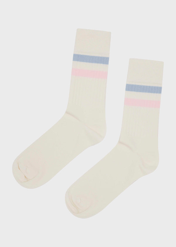 Klitmøller Collective ApS Retro cotton sock Socks Cream/light blue/rose