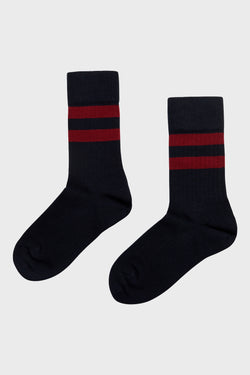 Klitmøller Collective ApS Retro cotton sock Socks Navy/clay red