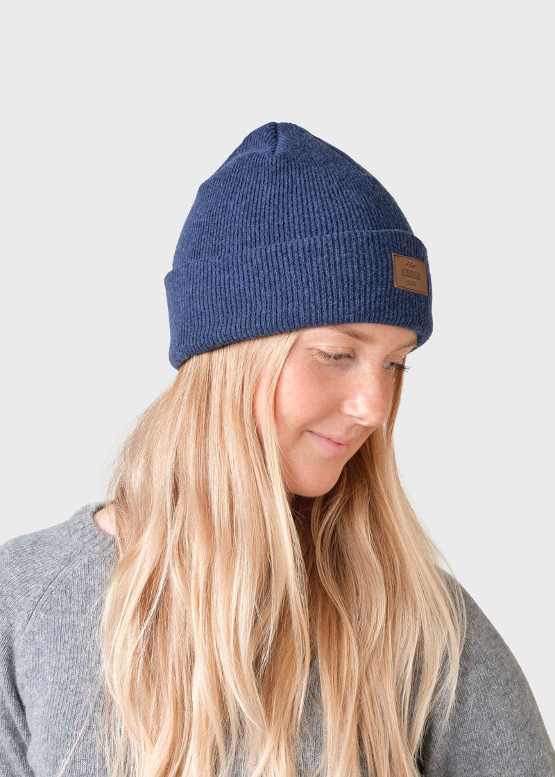 Klitmøller Collective ApS Rib beanie Beanies Deep blue