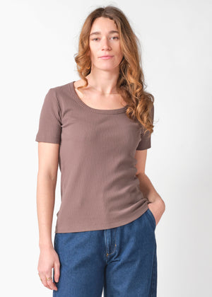 Klitmøller Collective ApS Rib tee OCS T-Shirts Taupe
