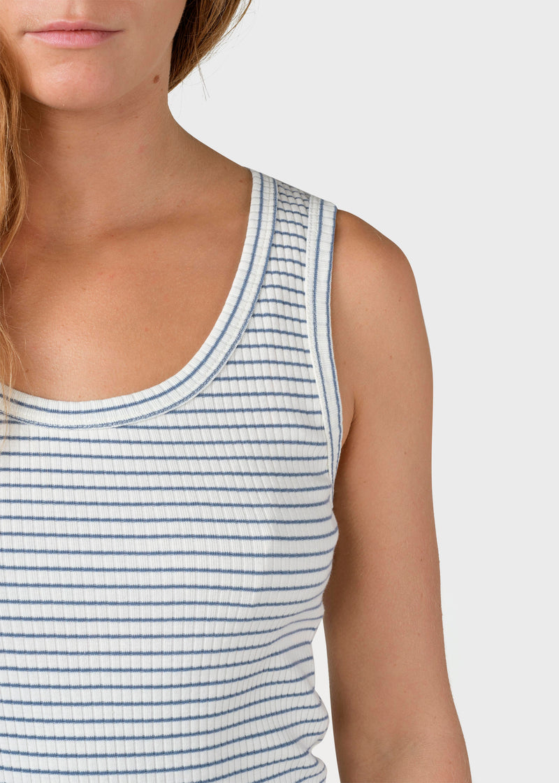 Klitmøller Collective ApS Rib top stripes T-Shirts Cream/sky blue