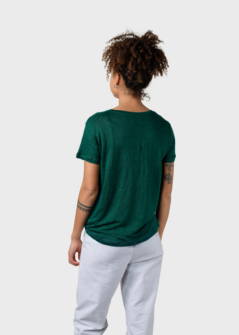 Klitmøller Collective ApS Rikke linen tee T-Shirts Moss Green