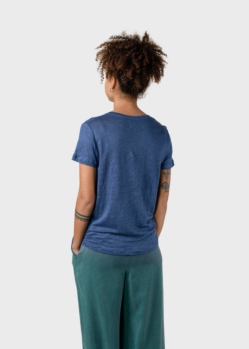 Klitmøller Collective ApS Rikke linen tee T-Shirts Ocean