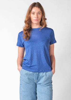 Klitmøller Collective ApS Rikke linen tee T-Shirts Surf blue