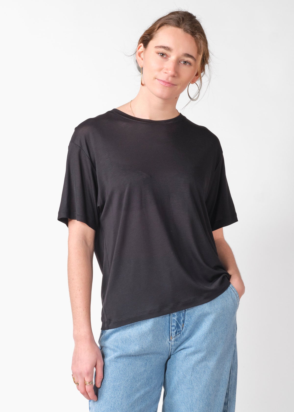 Klitmøller Collective ApS Rose lyocell tee T-Shirts Black