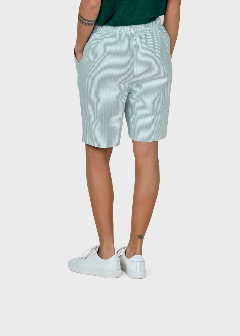 Klitmøller Collective ApS Sidse striped shorts  Walkshorts White/moss green