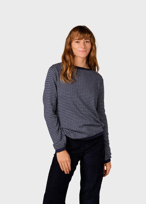 Silje knit - Navy/cream