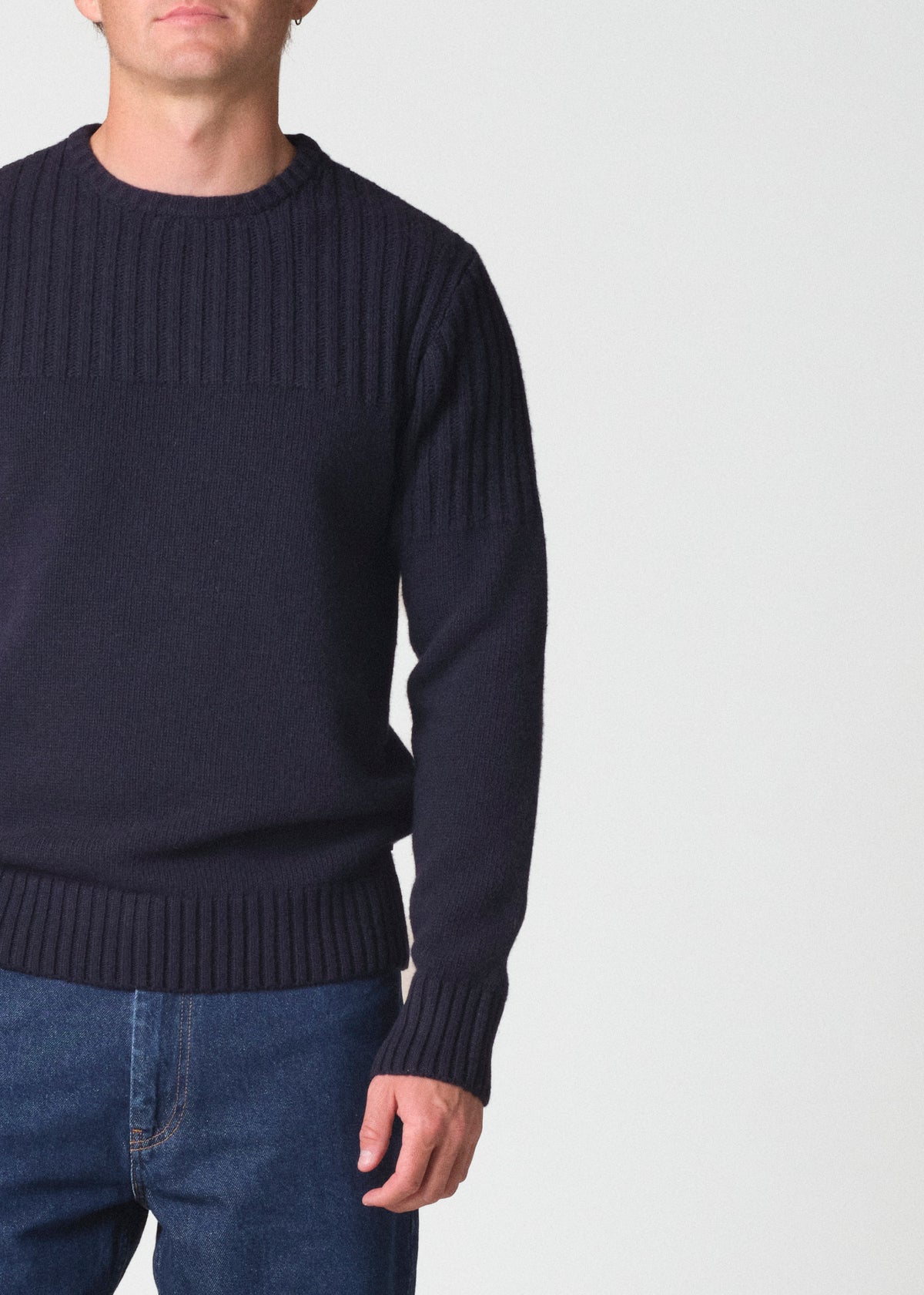 Klitmøller Collective ApS Søren knit Knitted sweaters Navy