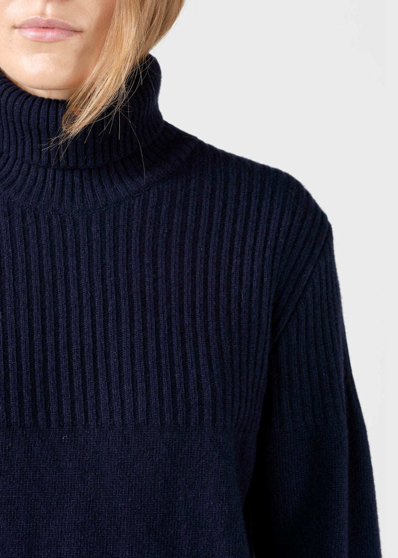 Klitmøller Collective ApS Svale knit Knitted sweaters Navy