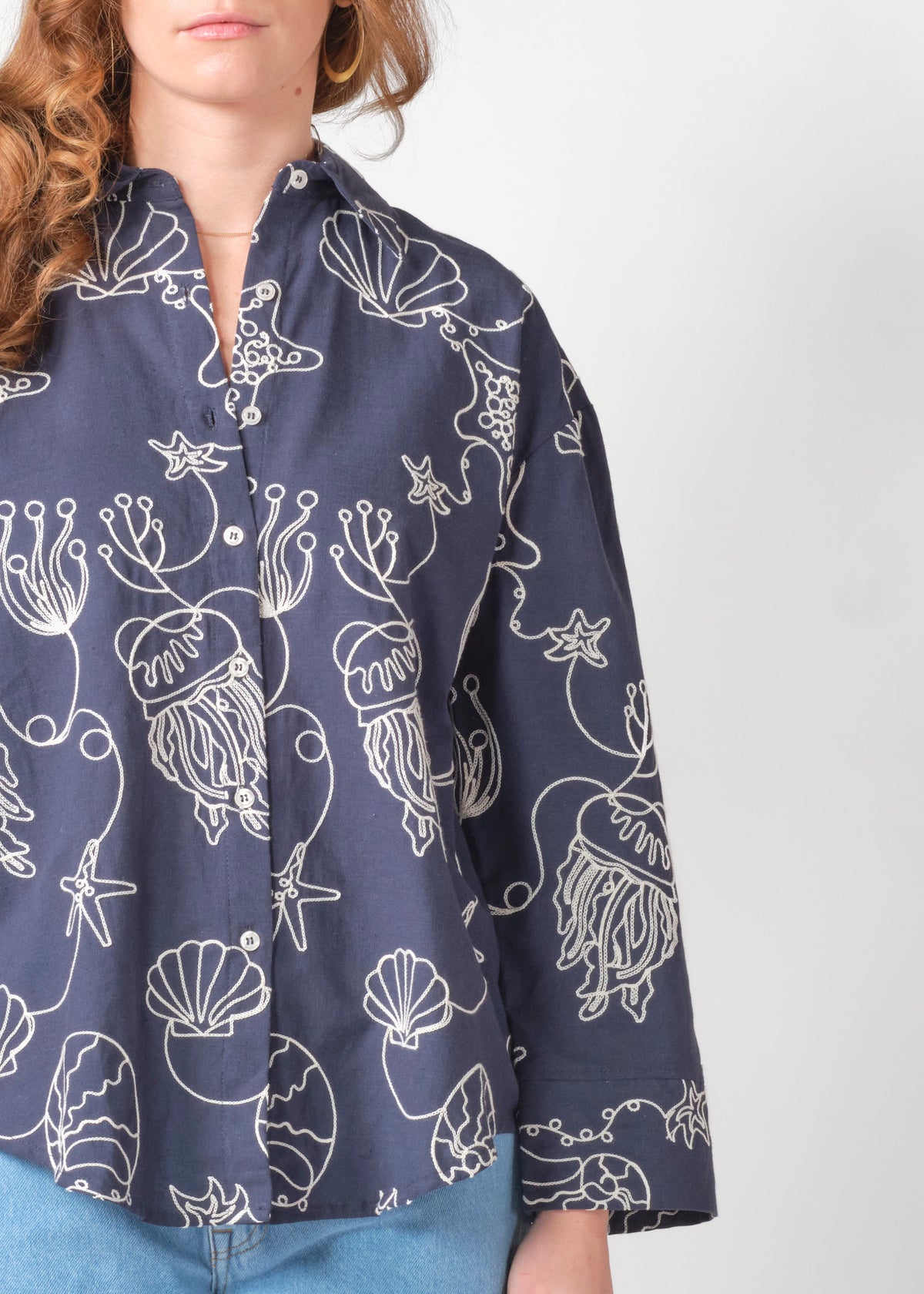 Klitmøller Collective ApS Svea LS shirt Shirts Navy/white