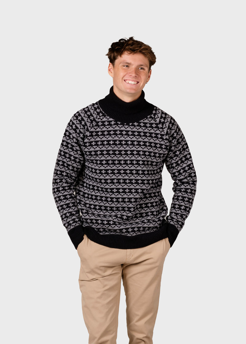 Klitmøller Collective ApS Teo knit Knitted sweaters Black/light grey