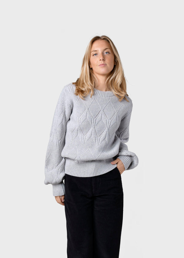 Klitmøller Collective ApS Ulrikke knit  Knitted sweaters Pastel grey