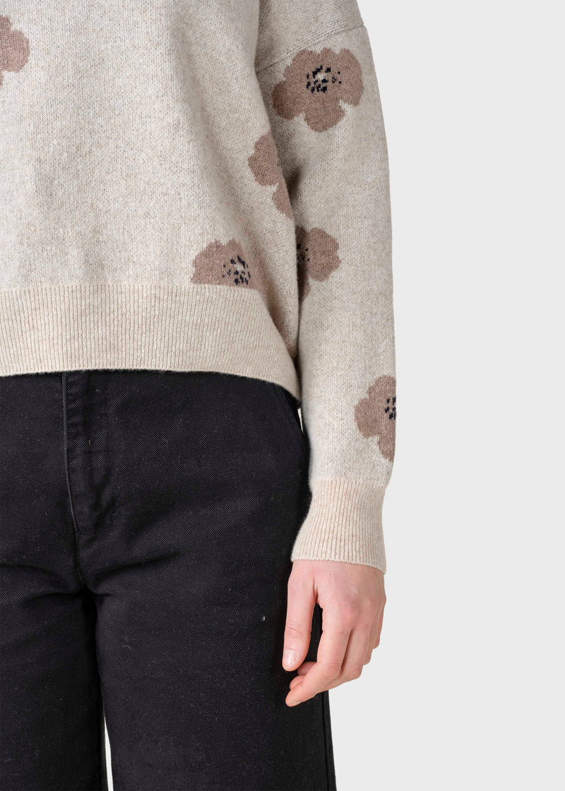 Klitmøller Collective ApS Vanessa floral knit  Knitted sweaters Pastel sand/sand