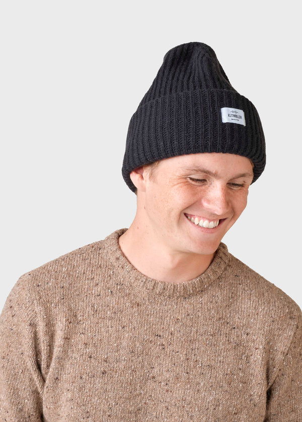 Klitmøller Collective ApS Wide rib beanie Beanies Black