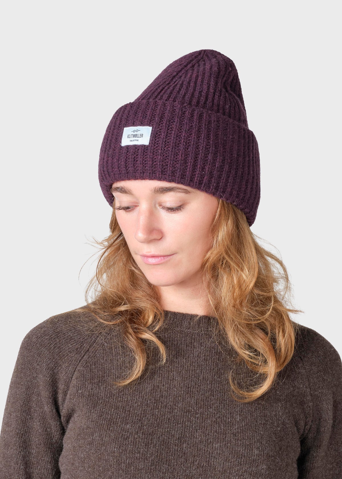 Klitmøller Collective ApS Wide rib beanie Beanies Burgundy