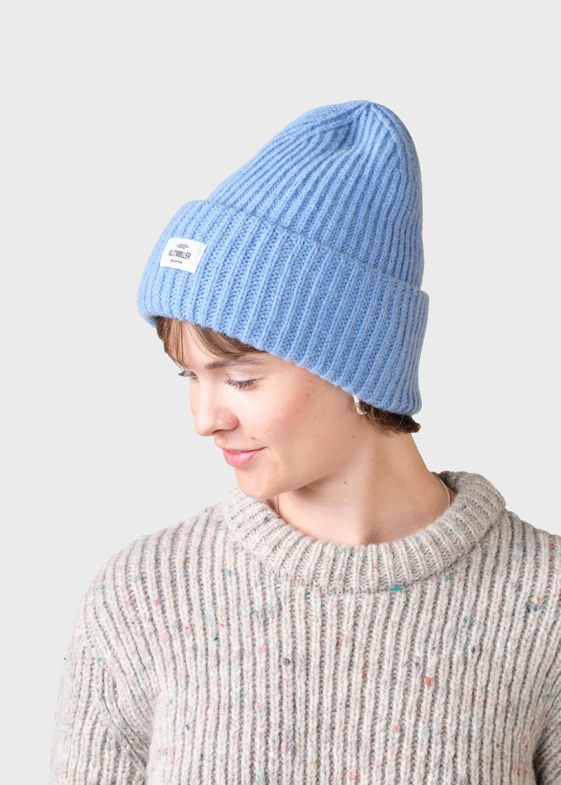 Klitmøller Collective ApS Wide rib beanie Beanies Light blue