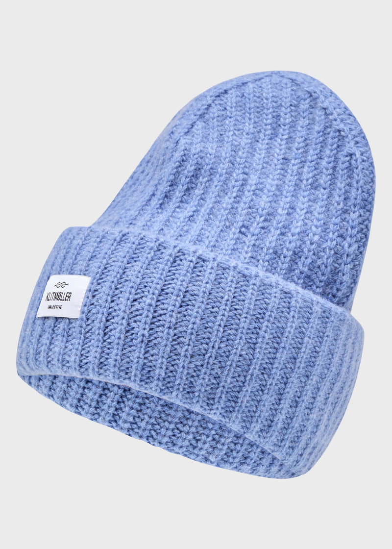 Klitmøller Collective ApS Wide rib beanie Beanies Light blue