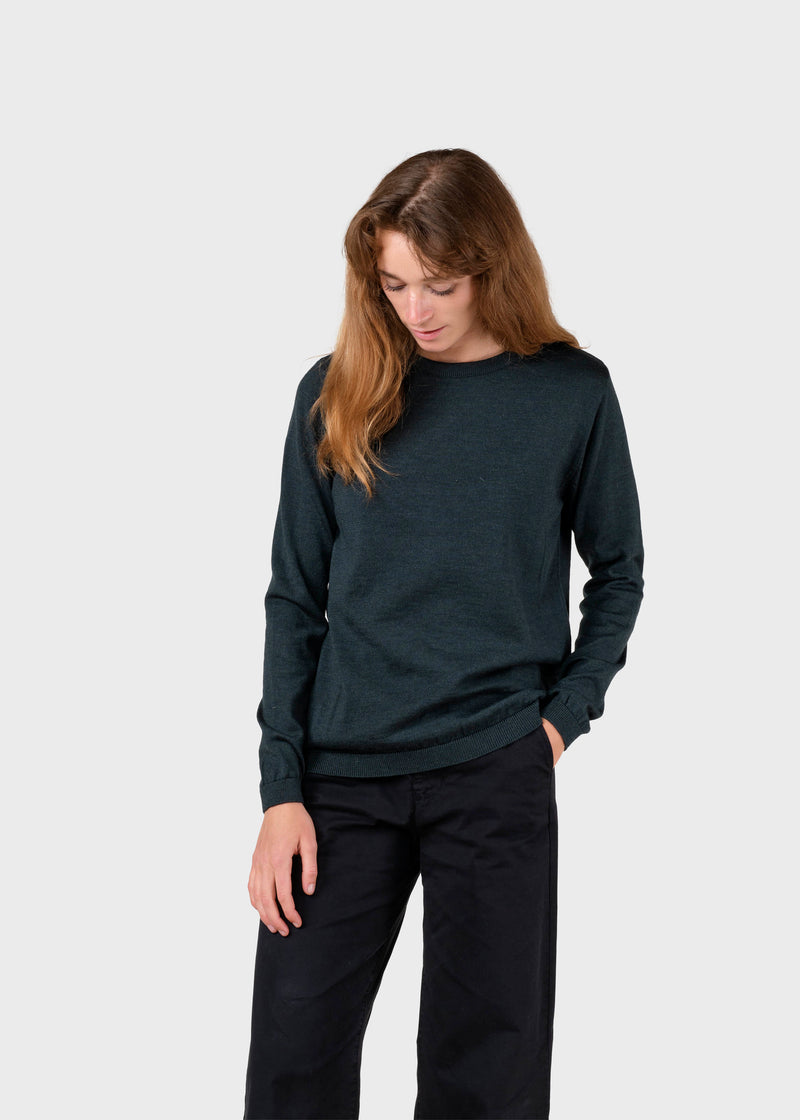 Klitmøller Collective ApS Womens basic merino knit Knitted sweaters Olive