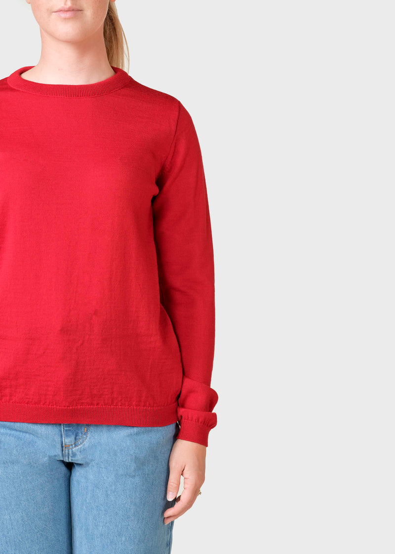 Klitmøller Collective ApS Womens basic merino knit Knitted sweaters Red