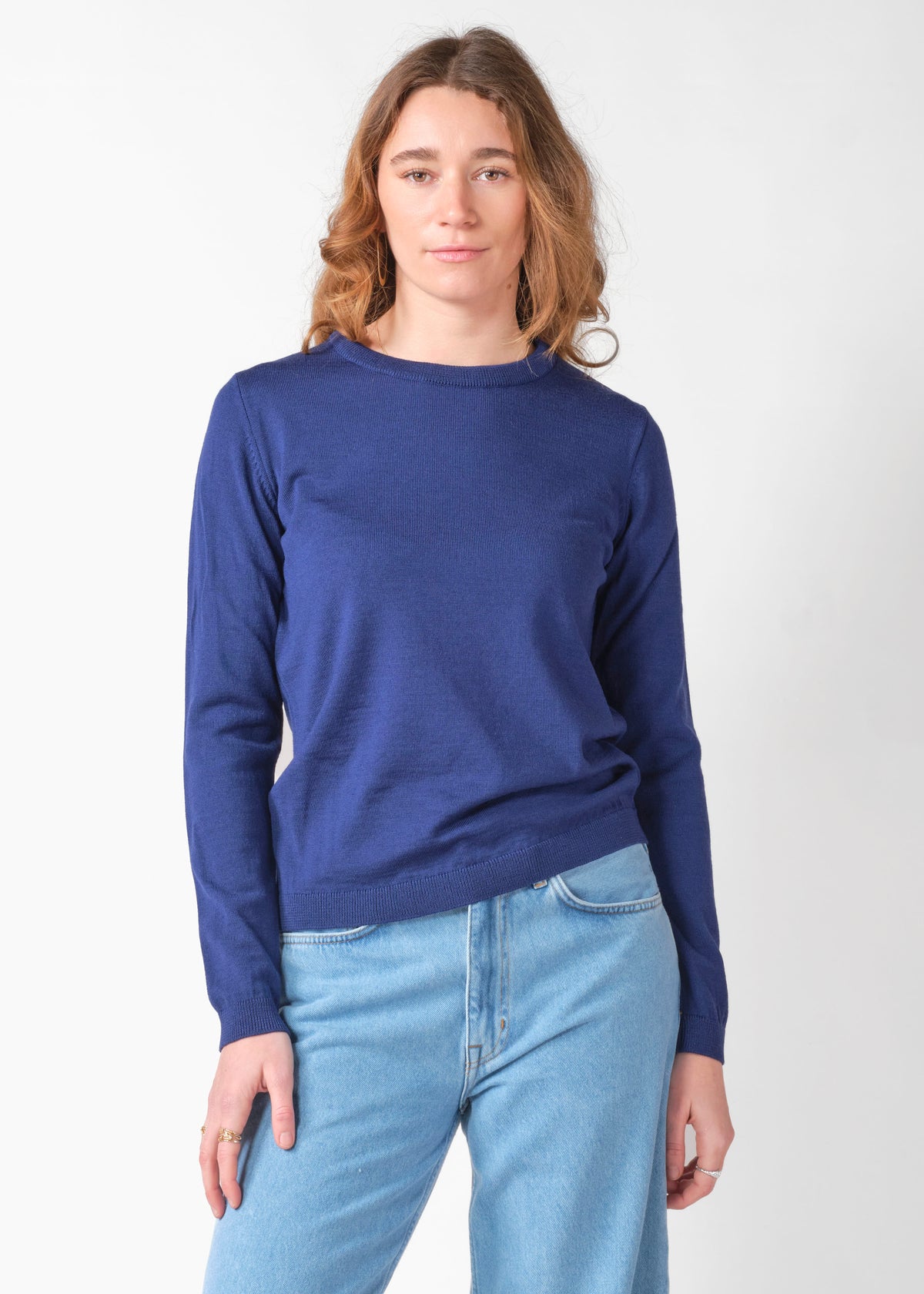 Klitmøller Collective ApS Womens basic merino knit Knitted sweaters Surf blue