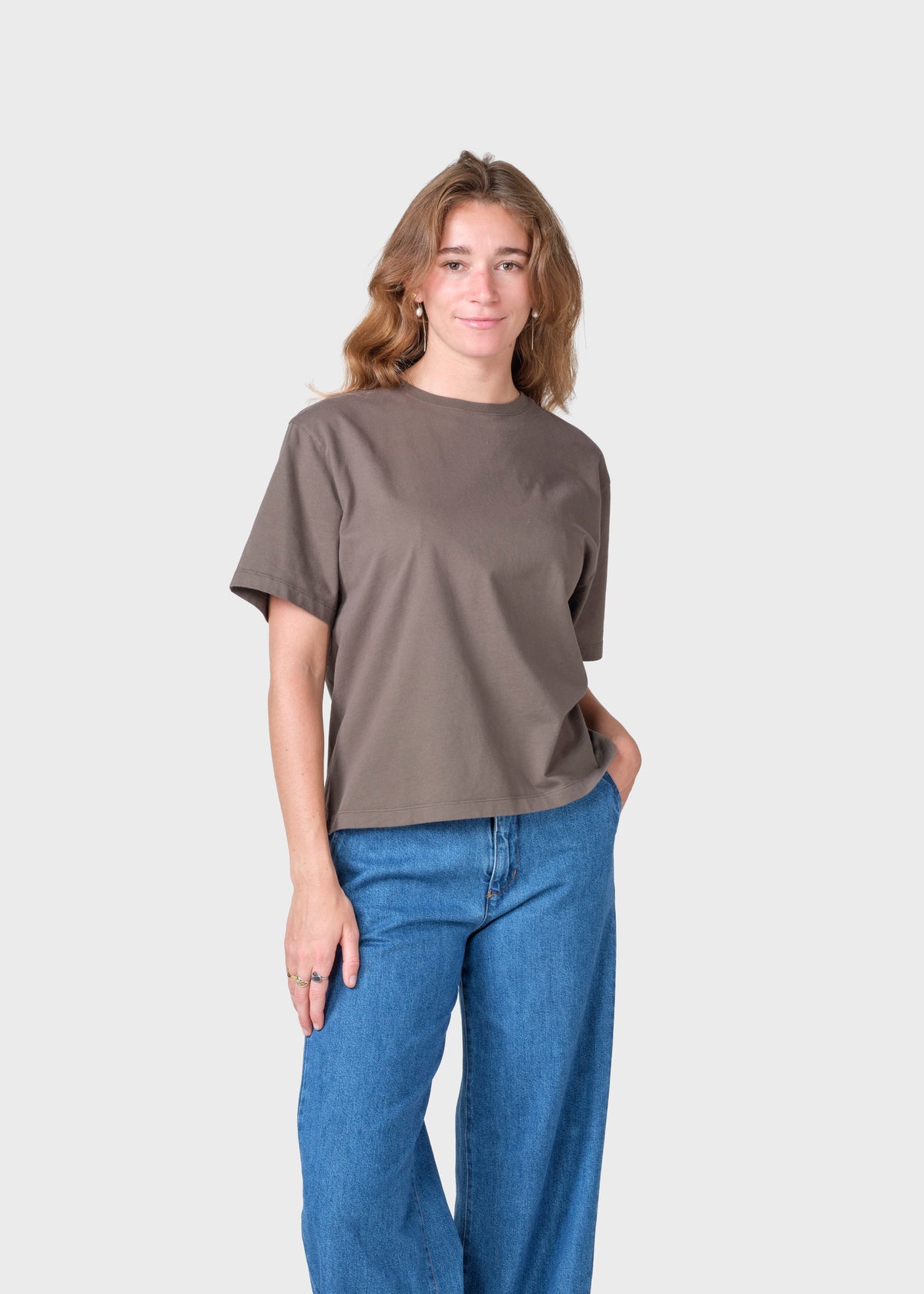 Klitmøller Collective ApS Womens boxy tee T-Shirts Taupe