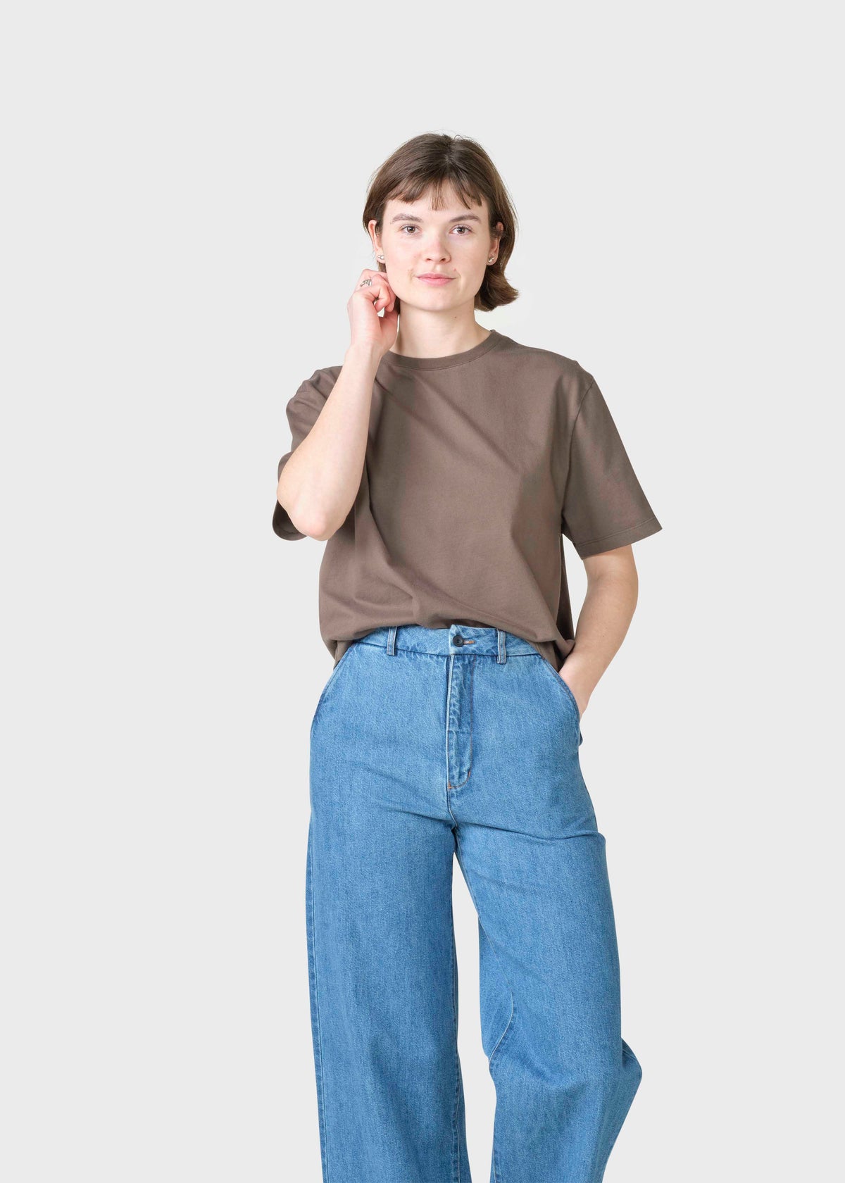 Klitmøller Collective ApS Womens boxy tee T-Shirts Taupe