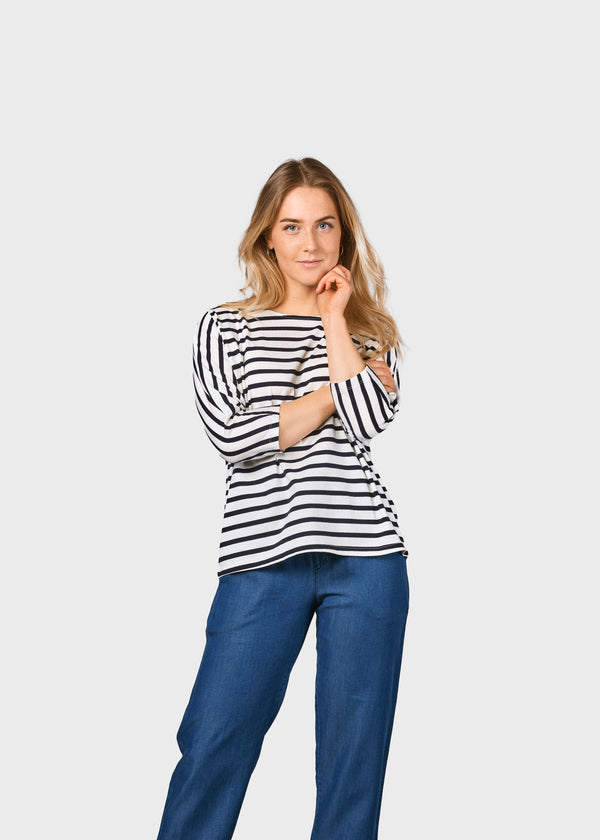 Klitmøller Collective ApS  Emma striped tee T-Shirts Cream/navy