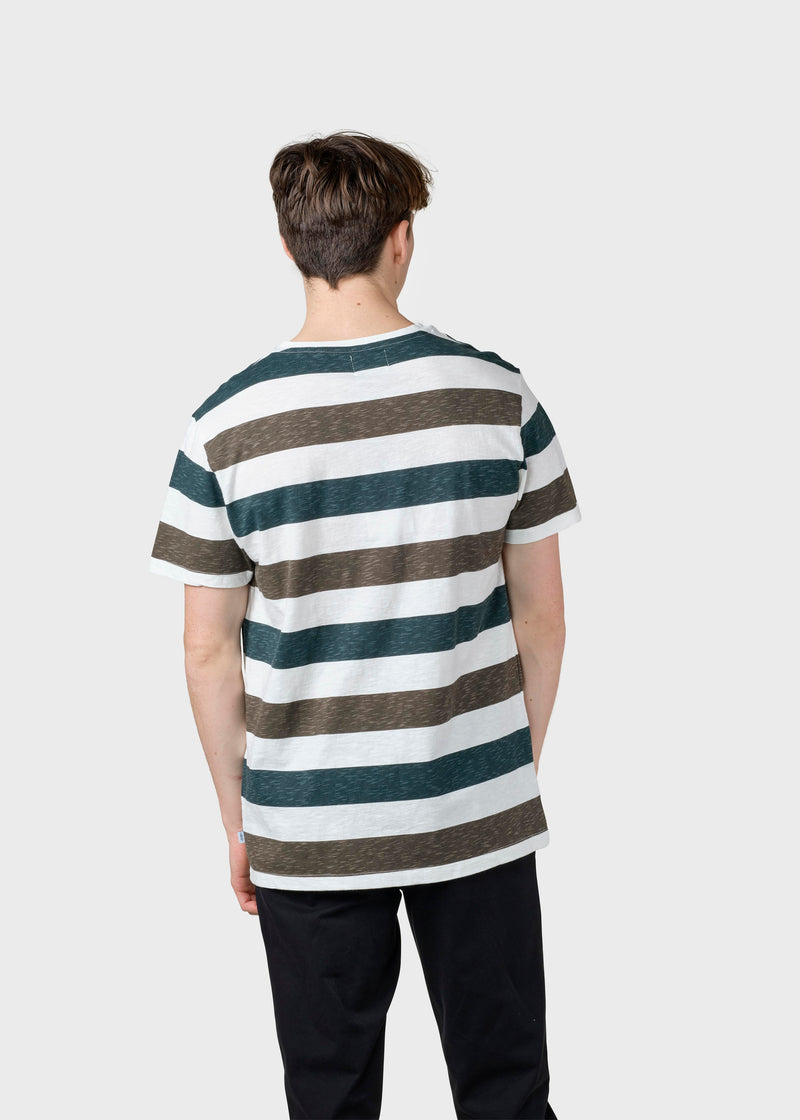 Klitmøller Collective ApS  George tee T-Shirts Olive/moss green stripes