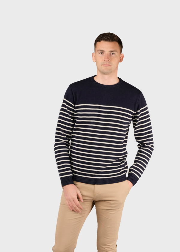 Klitmøller Collective ApS Godtfred knit Knitted sweaters Navy/cream