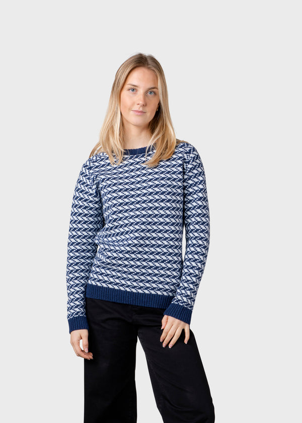 Klitmøller Collective ApS Ida knit Knitted sweaters Deep blue/cream