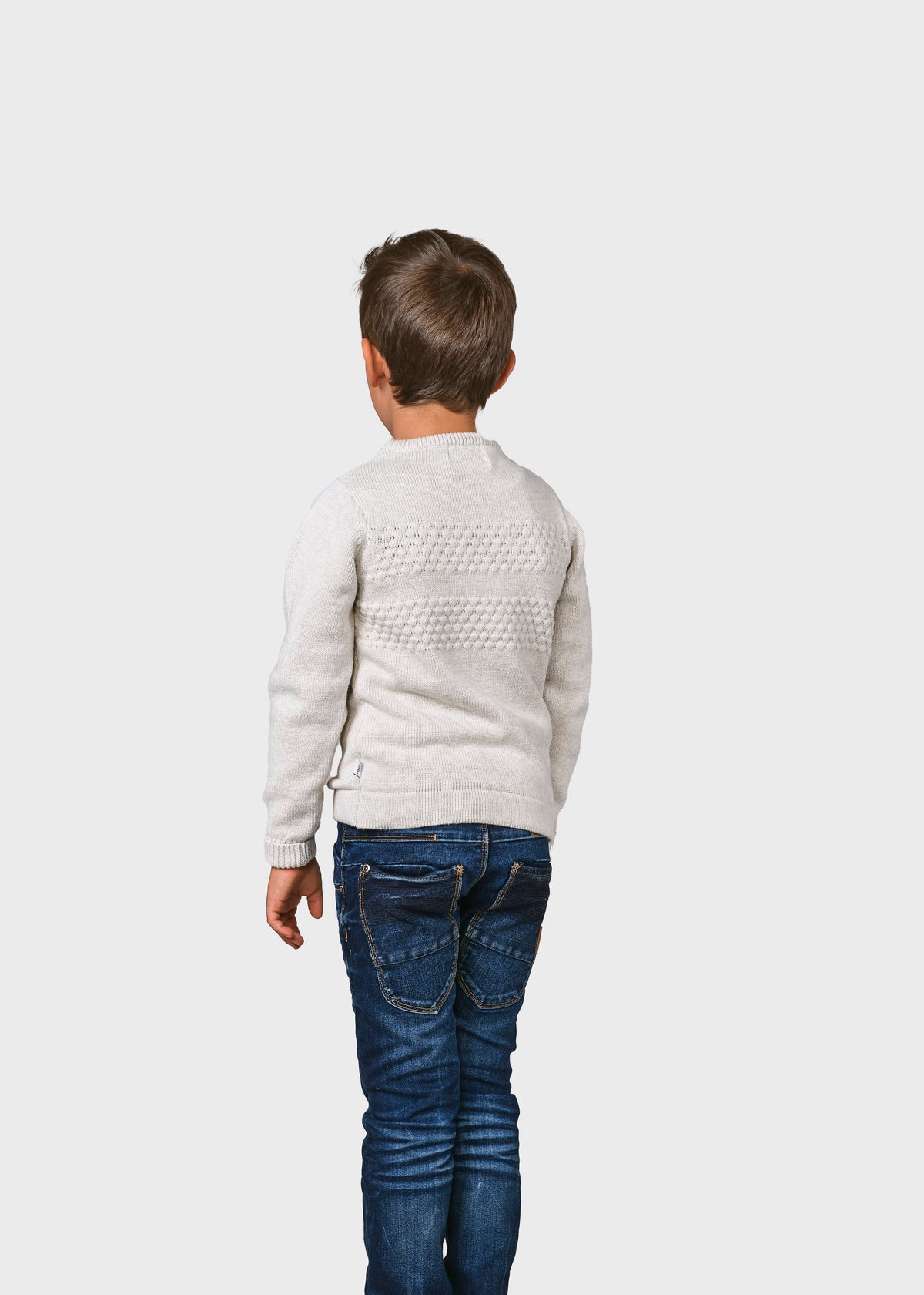 Klitmøller Collective ApS Kids fisher cotton knit Knitted sweaters Cream
