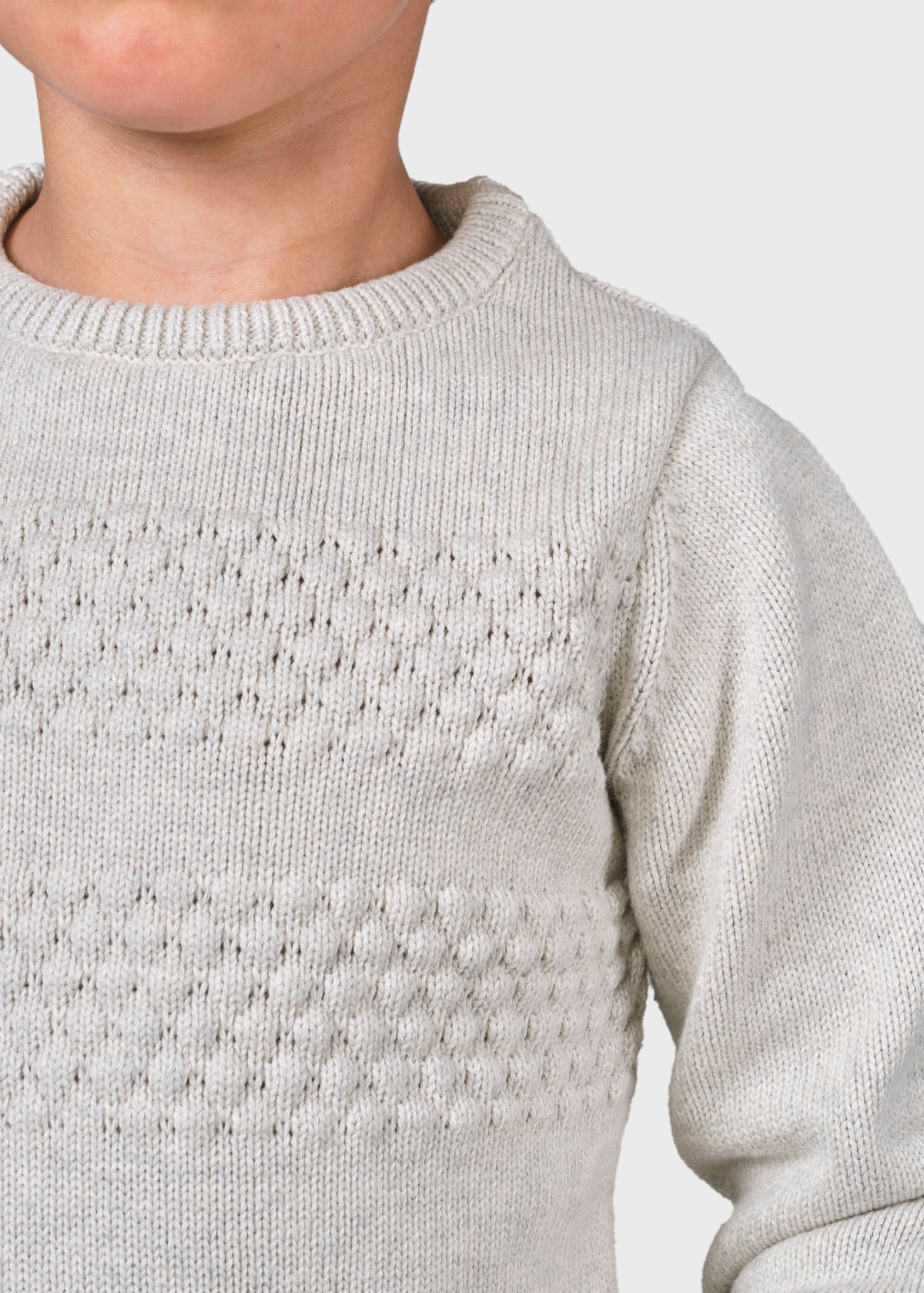 Klitmøller Collective ApS Kids fisher cotton knit Knitted sweaters Cream
