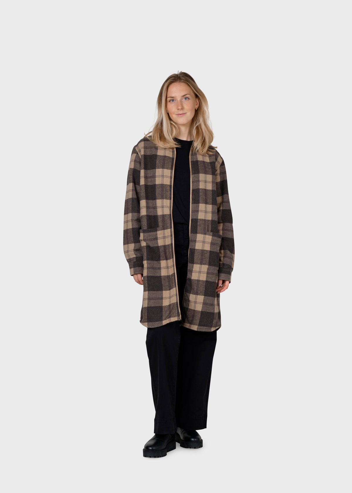 Klitmøller Collective ApS Lolly checked overshirt  Jackets Sand/black