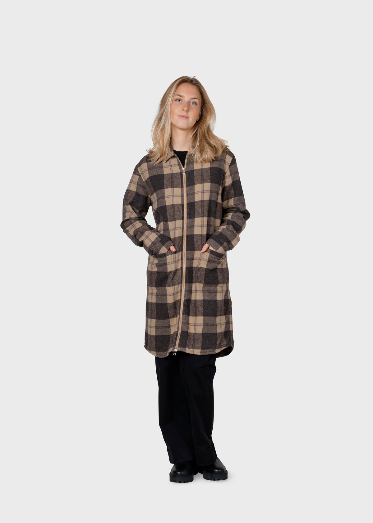 Klitmøller Collective ApS Lolly checked overshirt  Jackets Sand/black