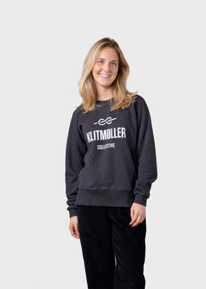 Klitmøller Collective ApS  Maja logo crew Sweatshirts Anthracite melange