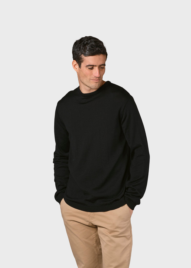 Klitmøller Collective ApS Mens basic merino knit Knitted sweaters Black