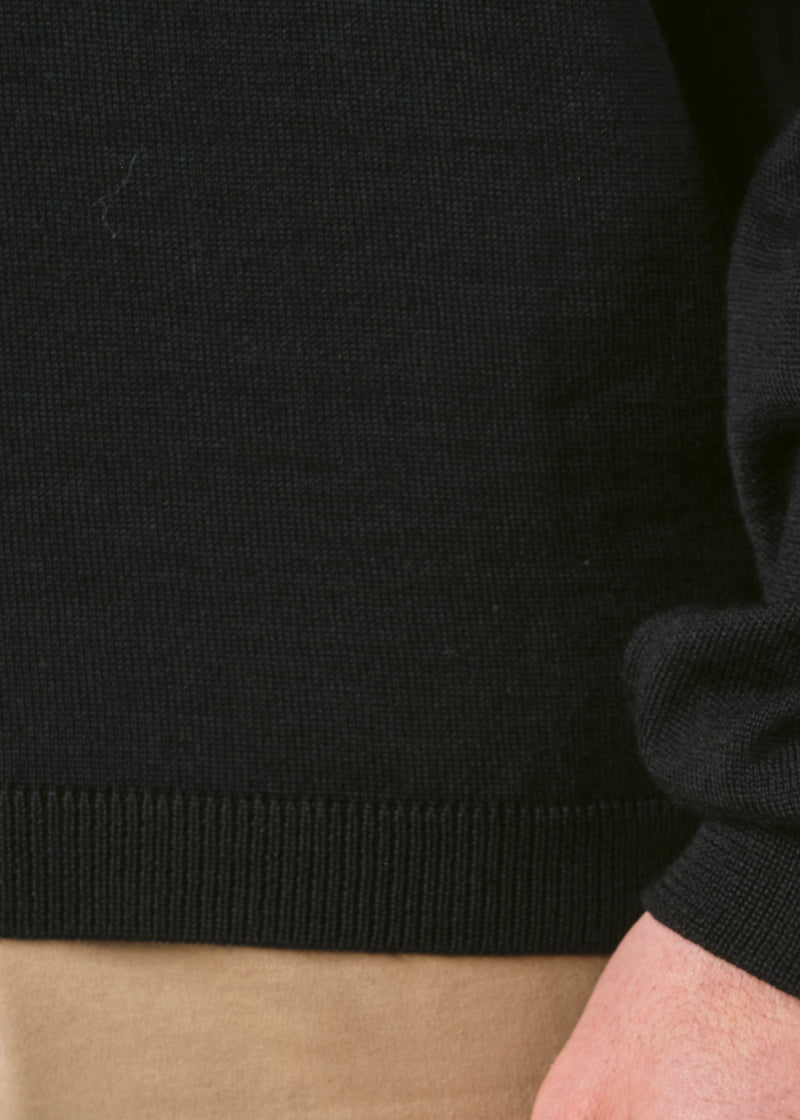 Klitmøller Collective ApS Mens basic merino knit Knitted sweaters Black