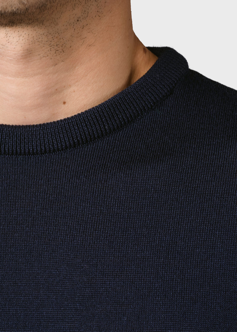 Klitmøller Collective ApS Mens basic merino knit Knitted sweaters Navy