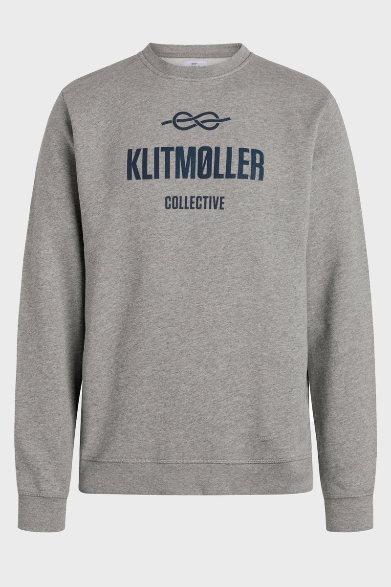 Klitmøller Collective ApS  Mens logo crew Sweatshirts Grey melange