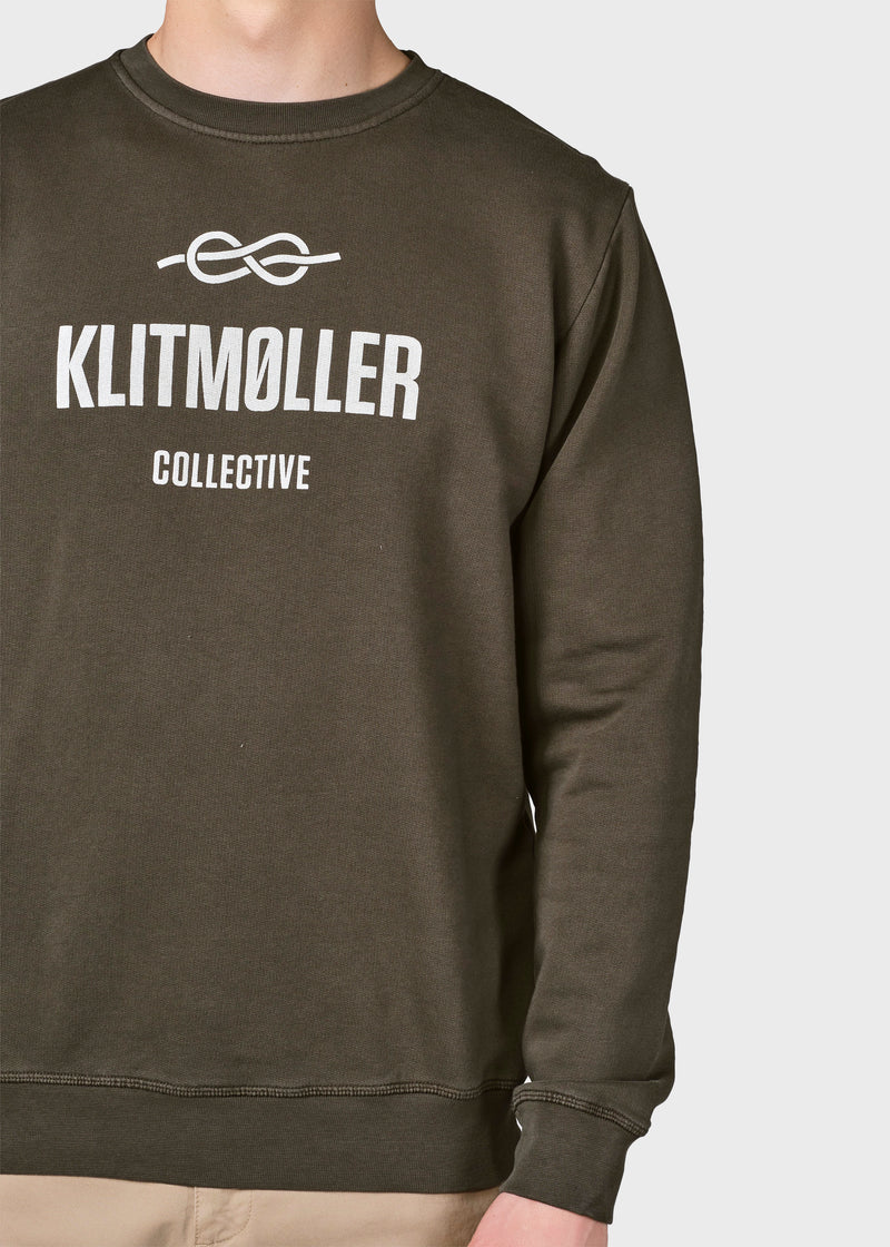 Klitmøller Collective ApS  Mens logo crew Sweatshirts Olive