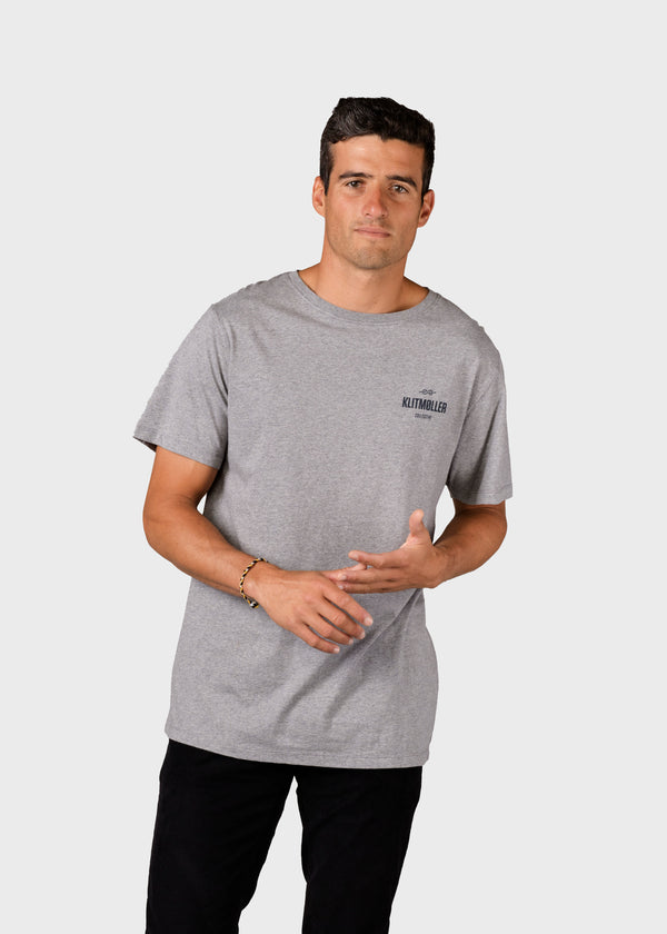 Klitmøller Collective ApS Mens small logo tee T-Shirts Grey melange