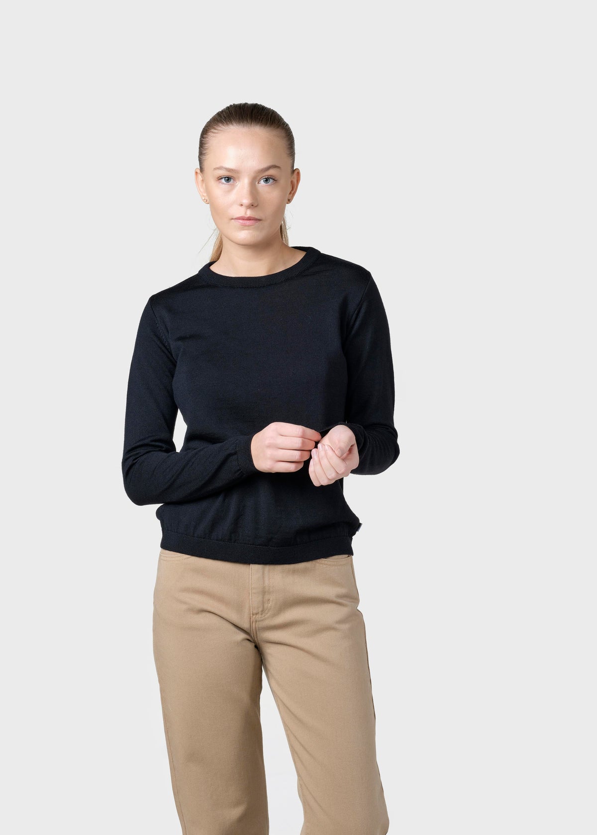 Klitmøller Collective ApS Womens basic merino knit Knitted sweaters Black