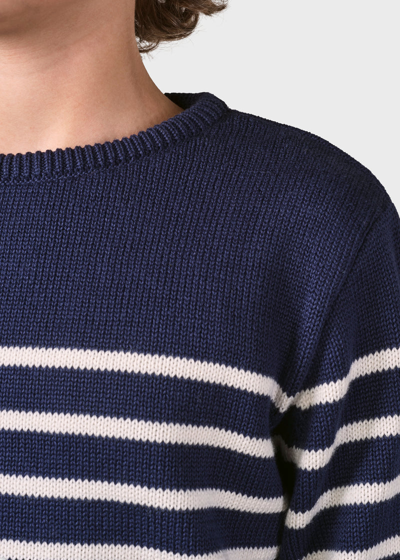 Klitmøller Collective ApS Kids stripe cotton knit Knitted sweaters Navy/cream